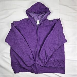 Purple Zip-Front Hoodie - Unbranded Women's Hooded Top